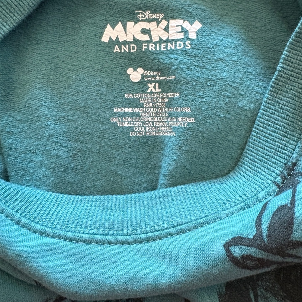 Disney Mickey and Friends Teal Sweatshirt - Picture 3 of 3